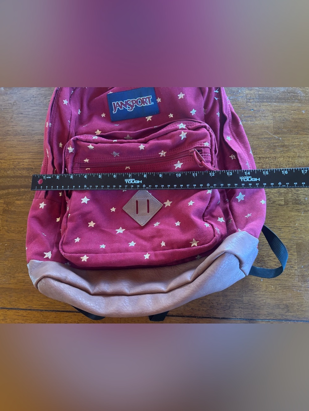 JanSport City View Remix Backpack Viking Red/Golden Stars - Picture 5 of 5